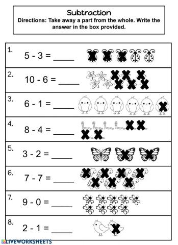 Subtraction 0-10