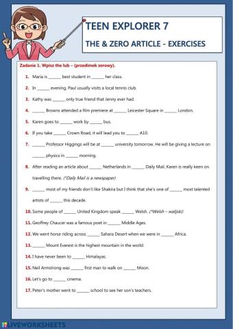 The - przedimek określony