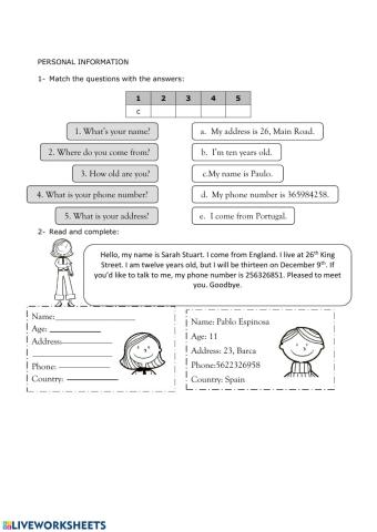 Personal information