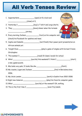All Verb Tenses Review