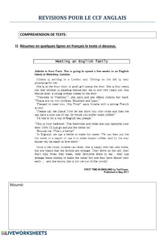 Meeting an english family