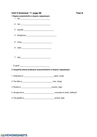 Steps klasa 5 unit 5 superlative