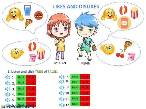 Likes and dislikes listening