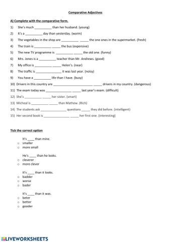 Comparative adjectives