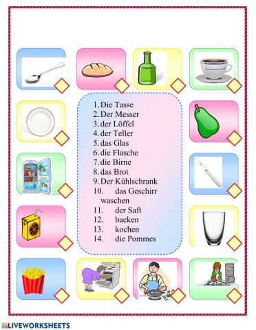 Geschirr und Besteck