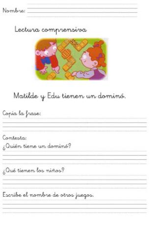 Lectura comprensiva de frase 3