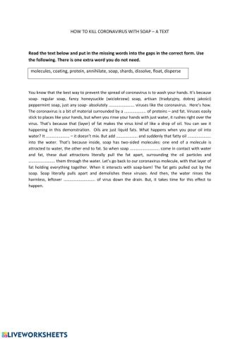 Coronavirus and soap