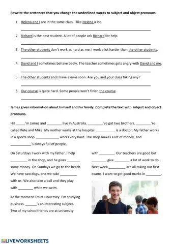 Subject and object pronouns