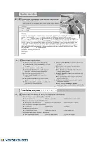 Progress check Unit 8