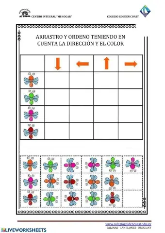 ARRASTRO Y ORDENO TENIENDO EN CUENTA LA DIRECCIÓN Y EL COLOR