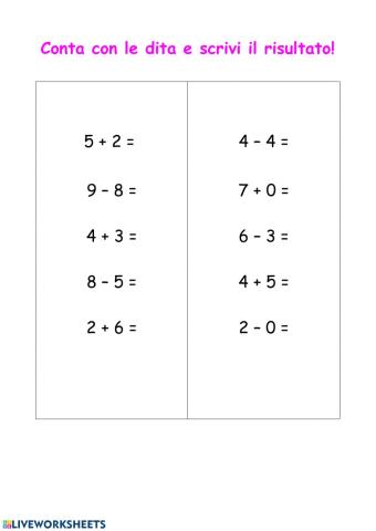 Operazioni entro il 9