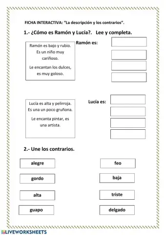 La descripción y los contrarios