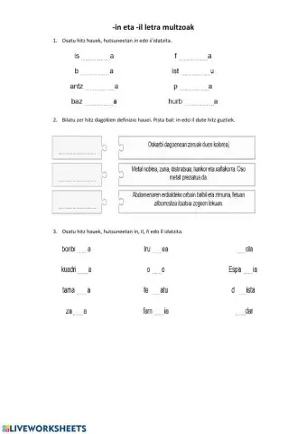 Il eta in letra multzoak