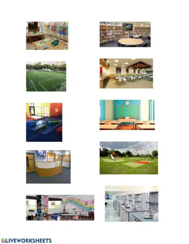 Complete with the school places' names