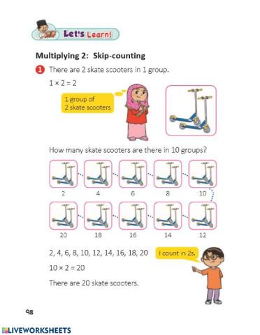 Multiplying 2 : Skip-counting