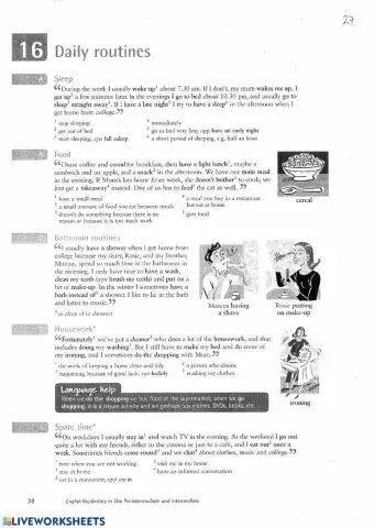 Daily Routines - Hobbies