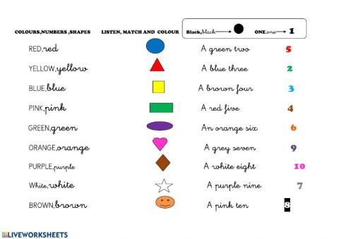 Colours,numbers and shapes 2