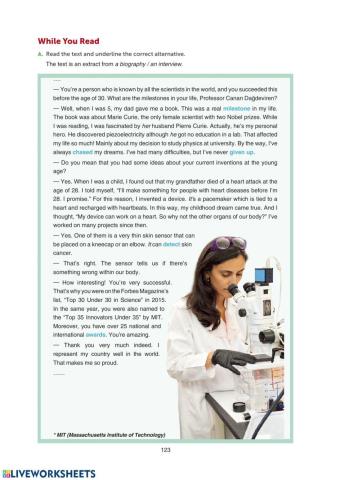 Grade 10 Theme 9 Modern Heroes and Heroines SB Pages 123-124