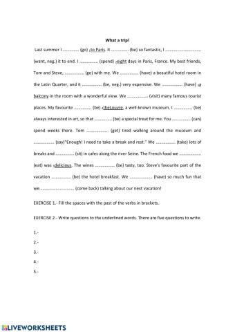 Review of past and questions in past