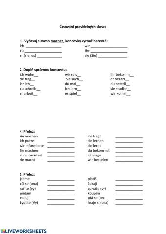 Konjugieren der regelmäßigen Verben