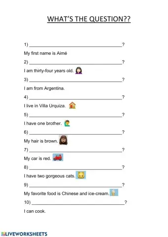 Personal info questions