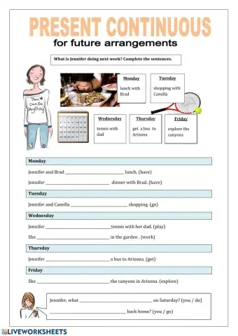 Present Continuous for future arrangements