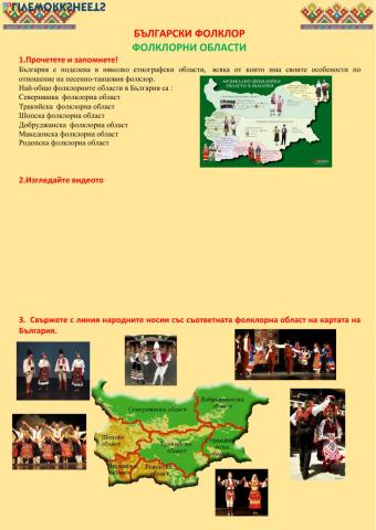 Български фолклор-фолклорни области