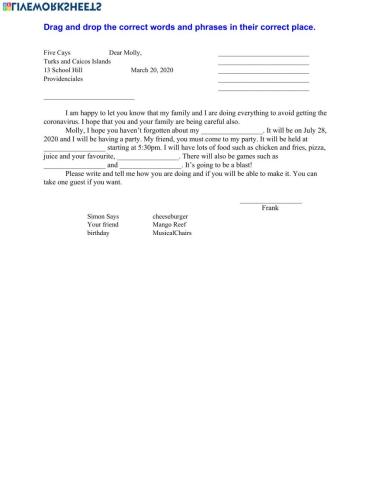 Invitation Letter - Birthday Party