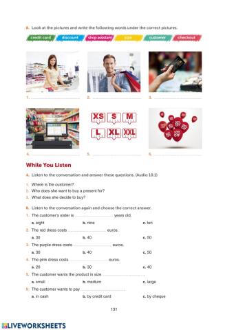 Grade 10 Theme 10 Shopping SB Pages 131-132