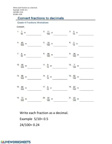 Decimals and Fractions