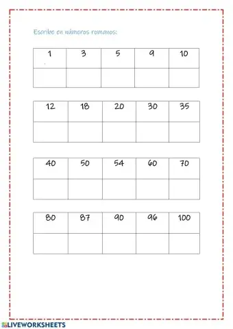 Escribe en números romanos