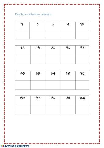 Escribe en números romanos