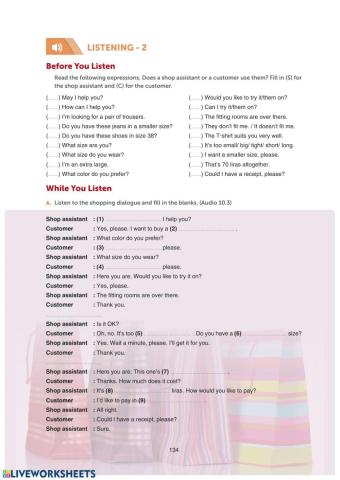 Grade 10 Theme 10 Shopping SB Page 134-135