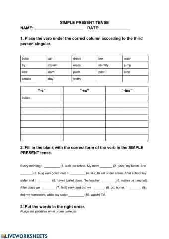 The present simple tense