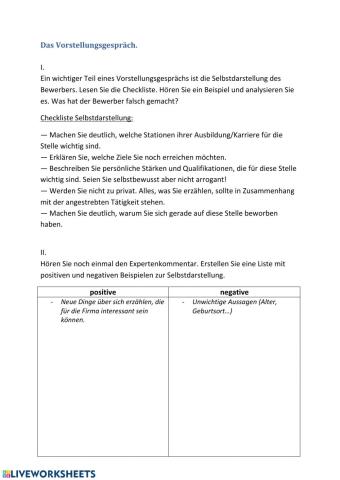 Vorstellungsgespäch 