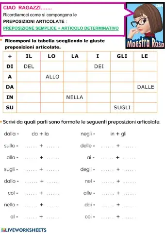 Preposizione articolate