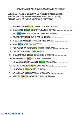 Articoli partitivi o preposizioni articolate?