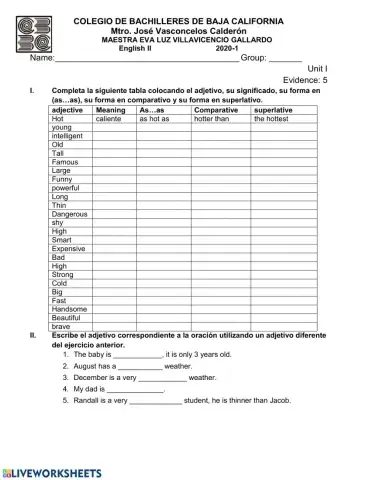 Comparison as..as, comparatives, superlatives