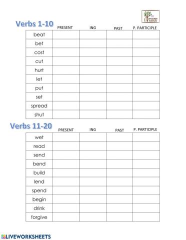 Irregular Verbs