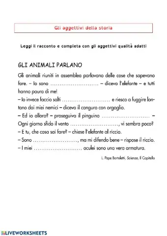 Gli aggettivi della storia