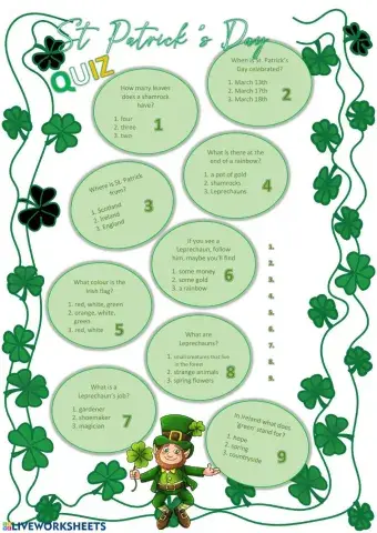 Saint Patrick's Day Quiz