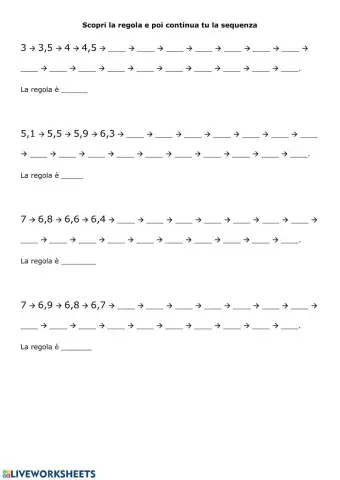Sequenze di numeri decimali