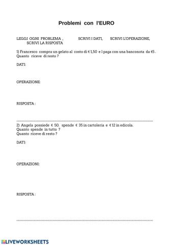 Problemi con euro