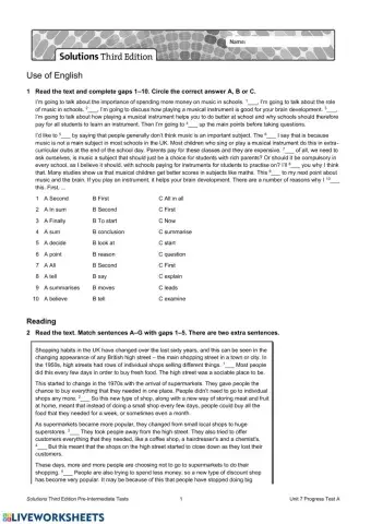Reading,use of English