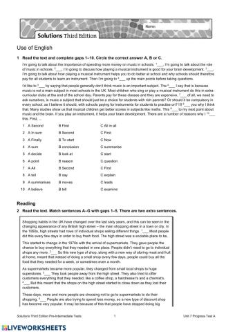 Reading,use of English