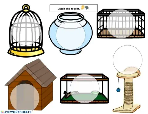 Pet homes. Listen and repeat.