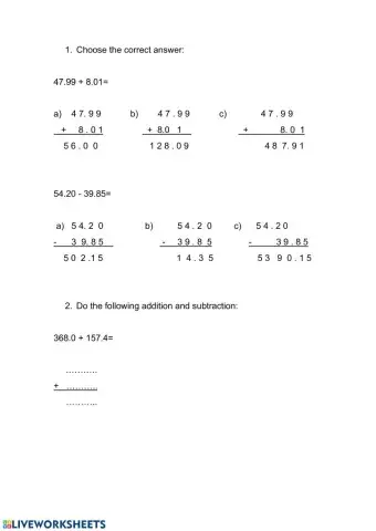 Maths activity