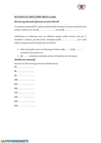 (DBH 2) Kultura eta artea Erdi Aroan (1)