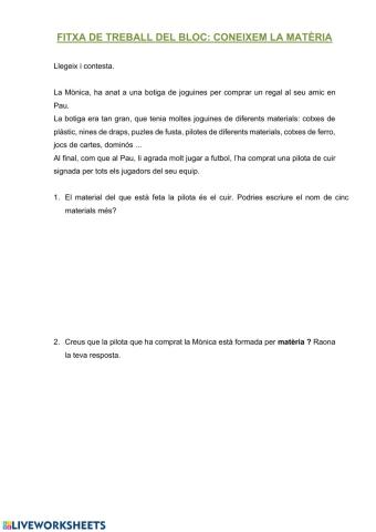 Treball de medi La matèria 4t