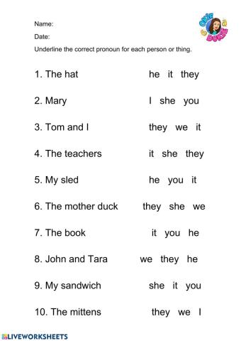 Personal pronouns
